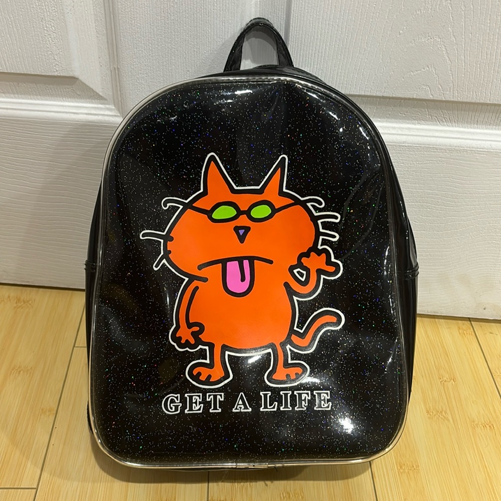 Y2K Just Beastly Jim Benton Happy Bunny Get a Life Vinyl Backpack